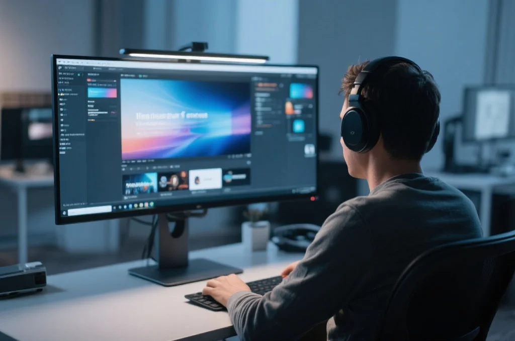 用户在桌面电脑上享受众腾的沉浸式娱乐体验